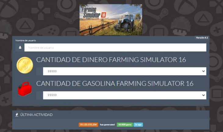 Generador de dinero Farming Simulator 
