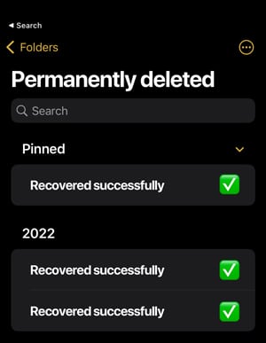 verwijderde notities herstellen met app