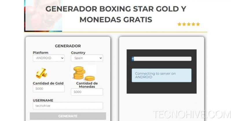 Boxing Star gratis guld og mønter generator